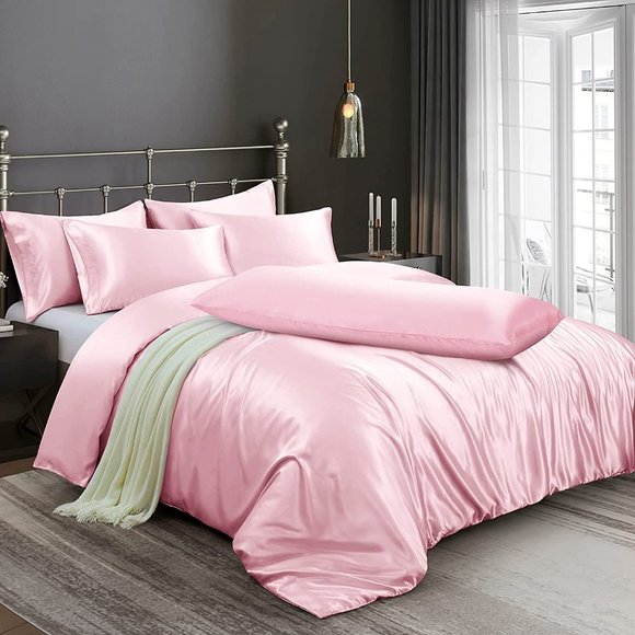 New  6 Pieces Satin Duvet Cover King Size Luxury Silky Bedding Duvet C… - Picture 11 of 15